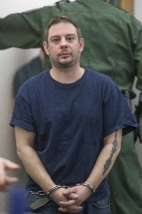 Charles Convard, 37, of St. Albans is led into the Criminal Court Room on Friday afternoon. Gregory J. Lamoureux photo