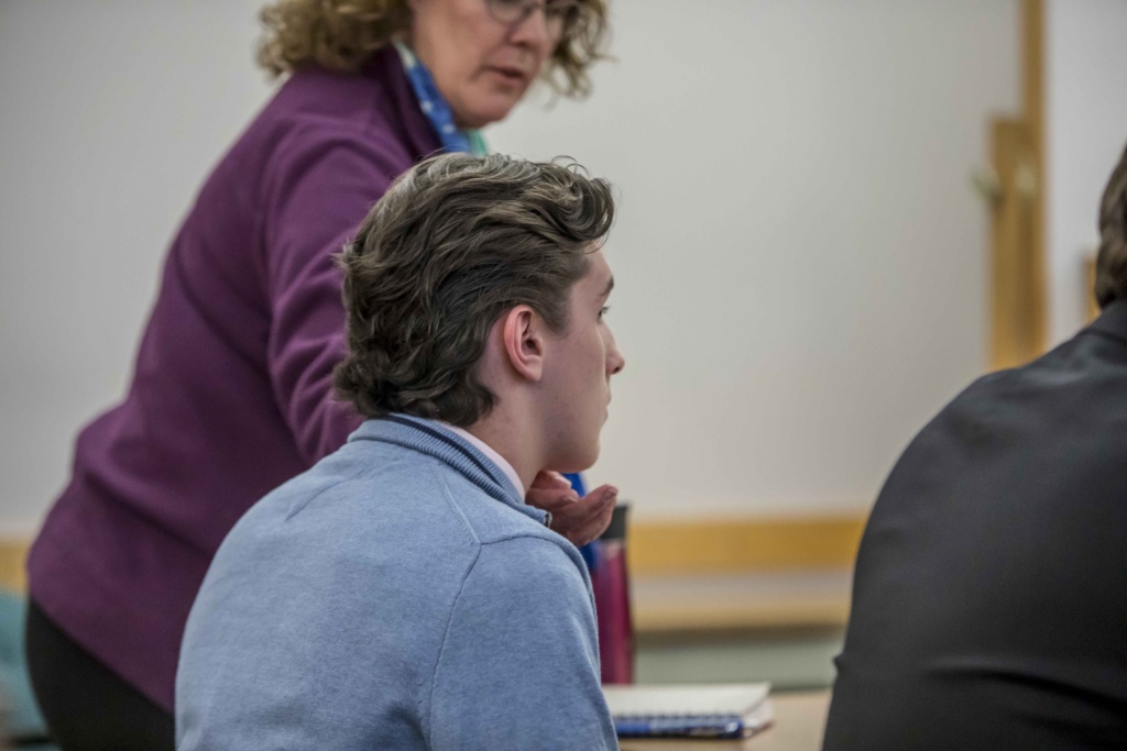Aiden Pickener listens to Judge Gregory Rainville in Criminal Court on Tuesday.